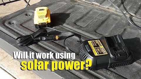 DeWalt DCB119 20v lithium battery car charger: charging using solar power