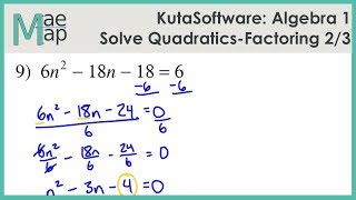 KutaSoftware: Algebra 1- Solving Quadratics By Factoring Part 2