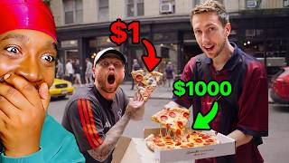 We tried $1 vs $1000 pizza in New York! (JoeNoJoseph Reacts)