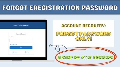 FORGOT EREGISTRATION PASSWORD| HOW TO RECOVER E-REGISTRATION ACCOUNT 2023?
