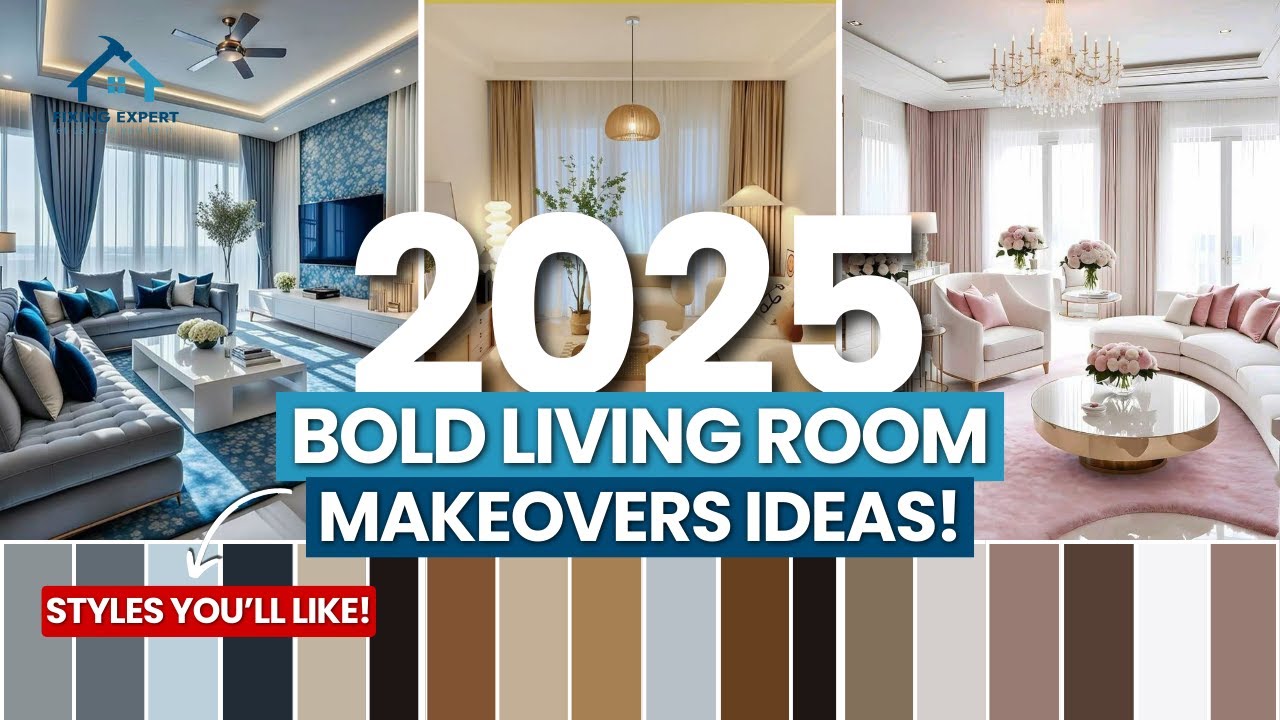 Bold Living Room Makeover Ideas 2025 | Unique Furniture Layout | Color ...