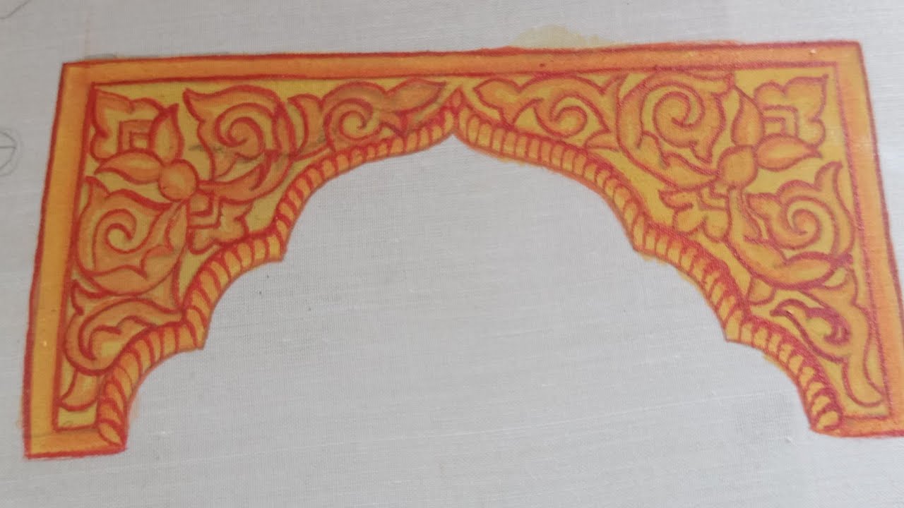 🔥✨Free (Class  : 57) Fabric Painting Course || Mandapam Painting #freeclass #fabricpainting #tanjore