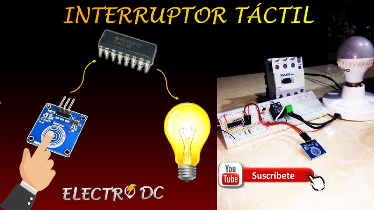 INTERRUPTOR TACTIL PARA LAMPARAS DE 220V Y 110V