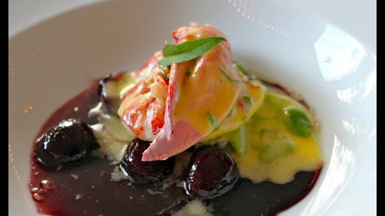 2 Michelin starred chef Kurt Gutenbrunner's Lobster, Cherries, Fava Beans and Bernaise Sauce Pt.1