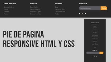 como HACER un PIE de PAGINA en HTML y CSS RESPONSIVE 🚀