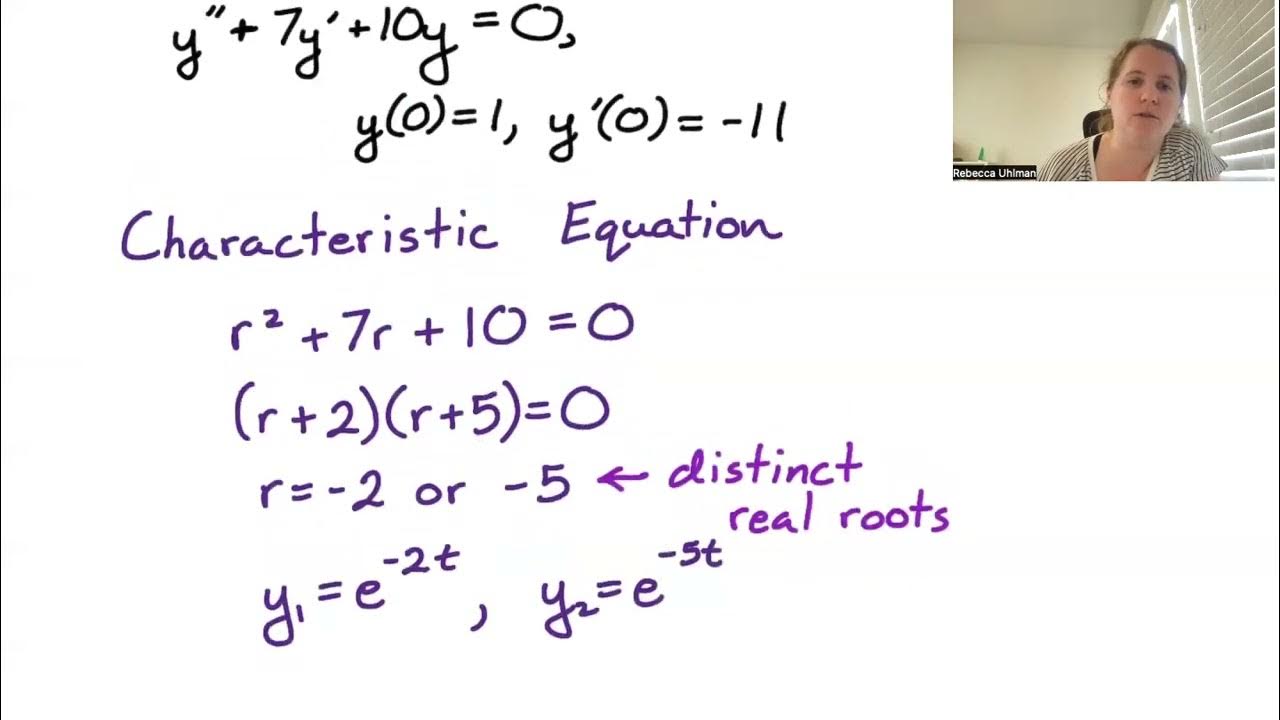 DiffEQ Section 5.2, part 2 Distinct Real Roots YouTube