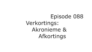 Verkortings: Akronieme en Afkortings