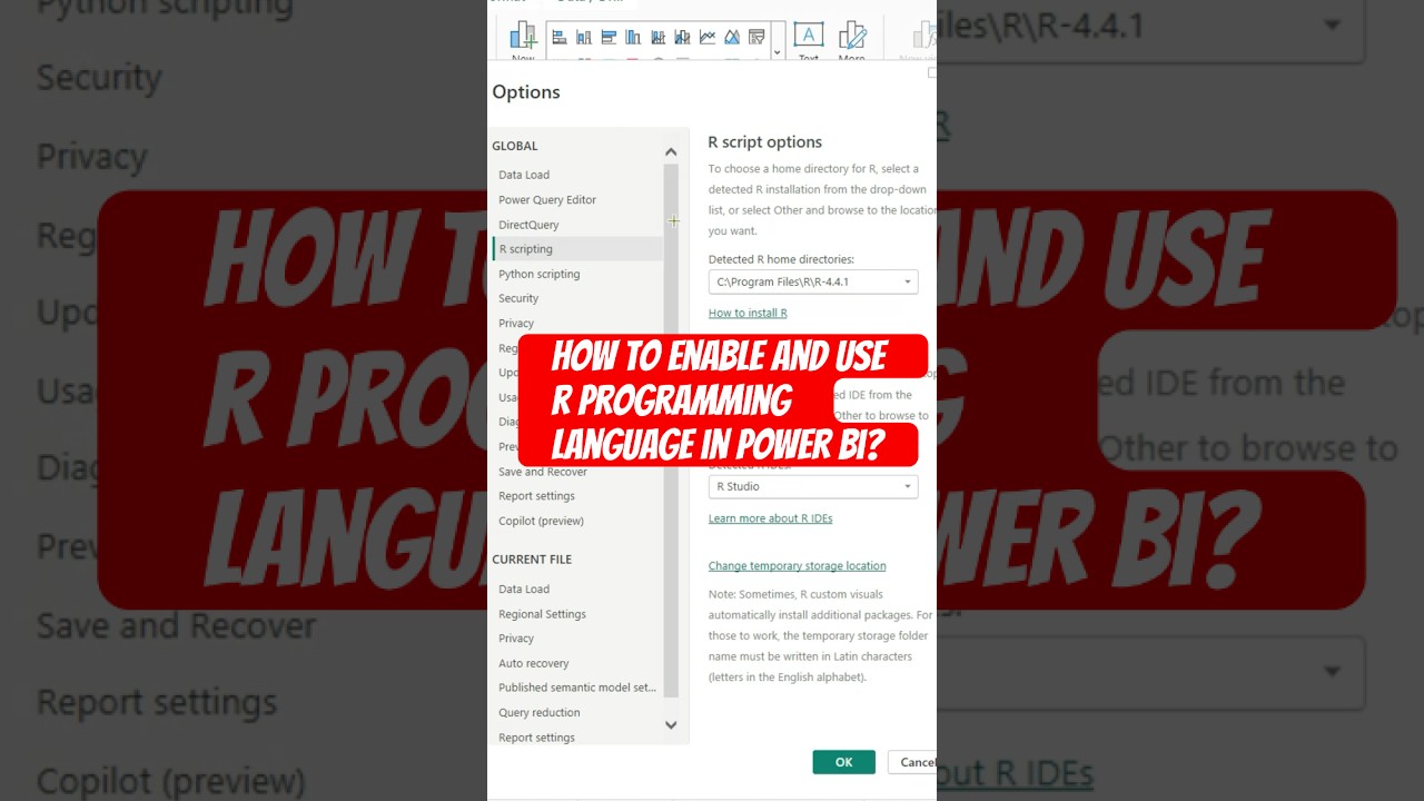 How to use R programming  Language  script  visual in Power BI desktop ?