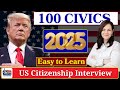 NEW U.S. Citizenship Test 2025, USCIS 100 Civics Test Questions and Answers! | N400 Interview #usa