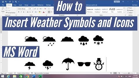 How to Insert Weather Symbols in MS Word 2016 and 2019 | How to Add Weather Icons in MS Word