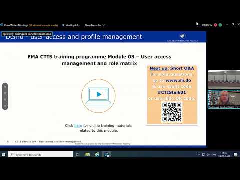 Clinical Trials Information System (CTIS) bitesize talk: User access and role management