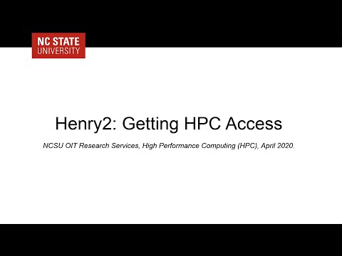 Henry2: Getting HPC Access