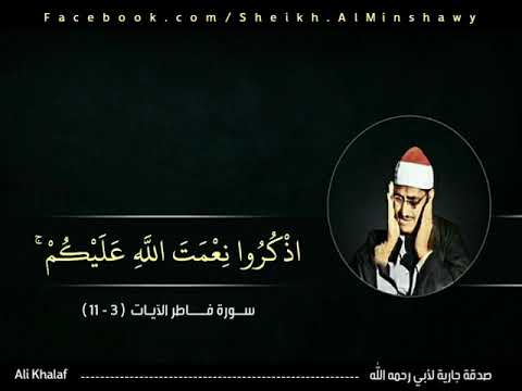 هل من خالق غير الله يرزقكم قمه الخشوع والابداع للشيخ المنشاوي من سورة فاطر
