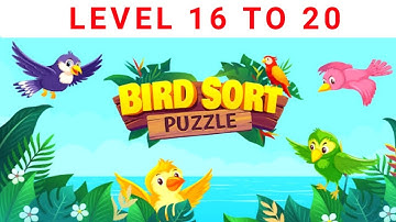Bird Sort Color Puzzle (Level 16 to 20) #birdsortpuzzle #birdsortcolor #puzzle #puzzlegame #gameplay