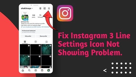 How to Fix Instagram 3 Line Settings icon Not Showing Problem | 3 Line Menu Not Showing on Instagram