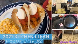 2021 KITCHEN CLEAN AND COOK WITH ME | Cleaning Motivation | Easy Dinner Recipe