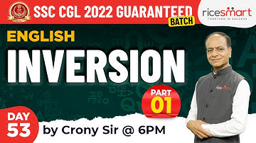 English Grammar | Inversion - Part 1 | SSC CGL English By Crony Sir | SSC CGL 2022