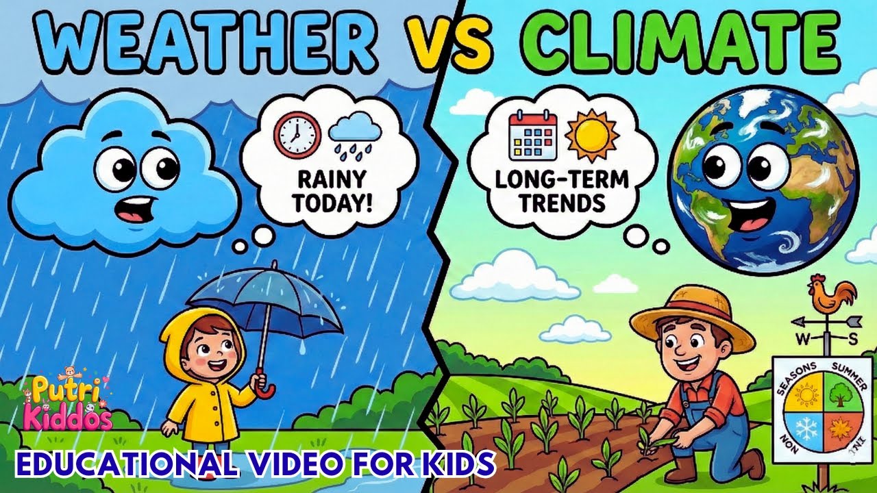 Weather vs Climate for Kids | Easy Science for Kids Explanation with ...