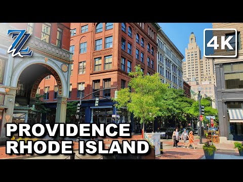 [4K] Walking in Providence, Rhode Island (with natural city sounds)