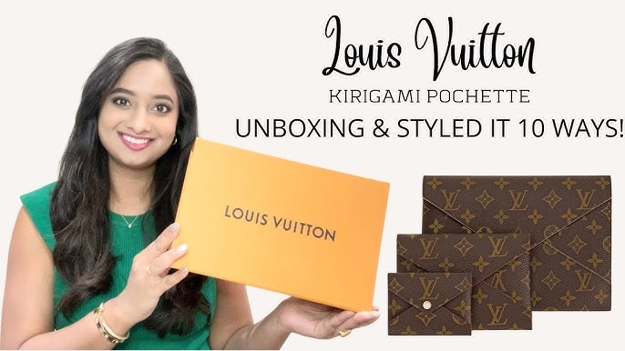 UNBOXING LOUIS VUITTON KIRIGAMI POCHETTE - 3 IN 1 ENVELOPE STYLE POUCH SET  