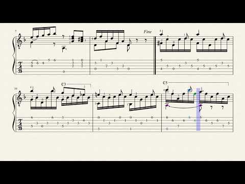 Etude No.24 -  Napoléon Coste (1805 - 1883) - Tablature