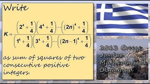 Telescoping product, sum of two squares from Greece Junior MO 2013
