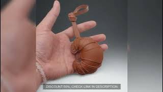 7.5cm PU Leather Bags High Quality Fashion Croissant Pendants Keychain Valentine's Day Gifts for Wom