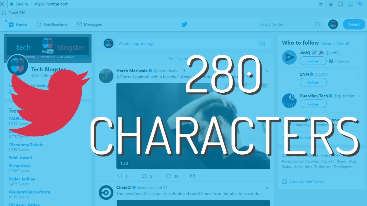 Enable 280 Characters Tweet Feature on Twitter Tech Blogster YouTube