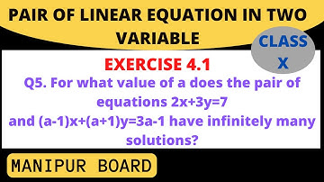 PAIR OF LINEAR EQUATION INTWO VARIABLES || CLASS X  EX.4.1 Q.5 || MANIPUR BOARD || GPS MANIPUR