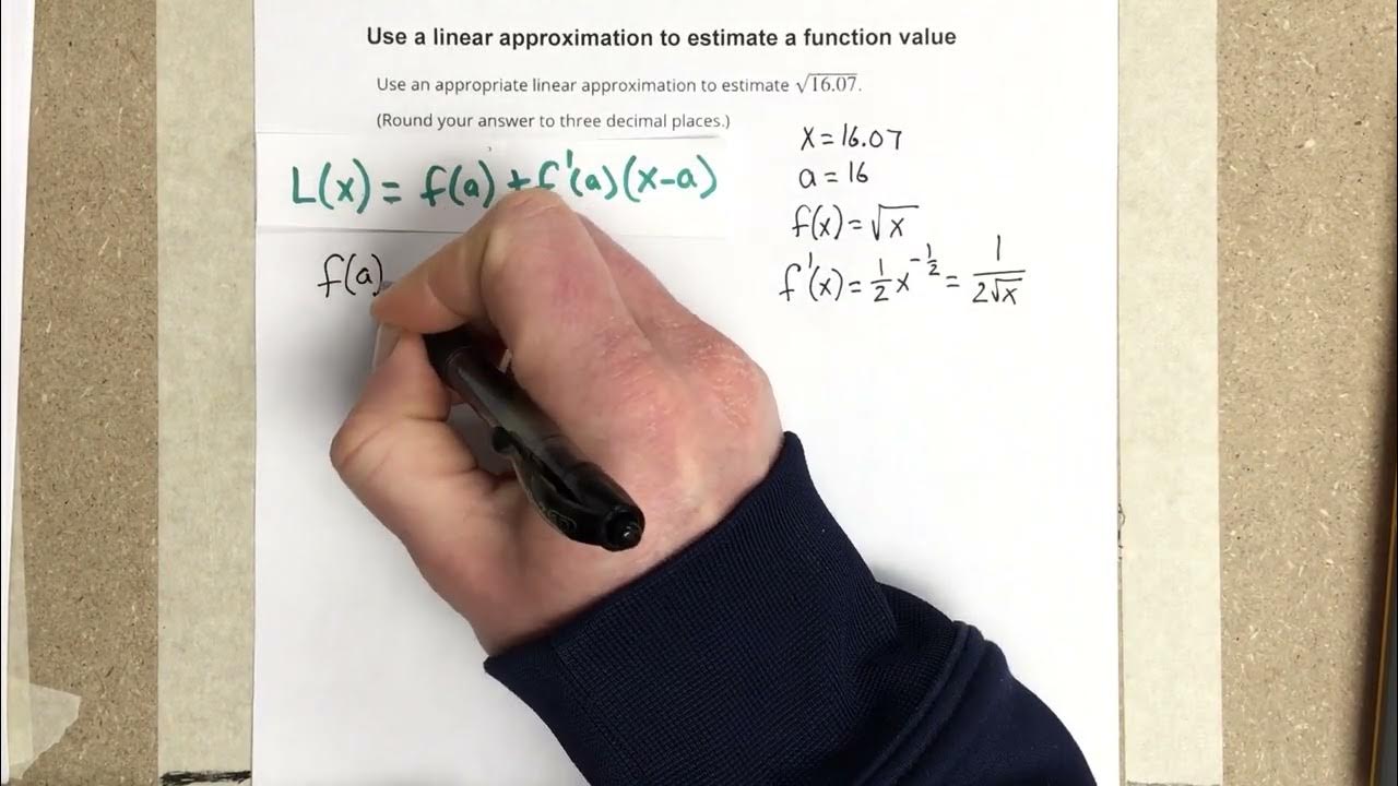 Use a linear approximation to estimate a function value - YouTube
