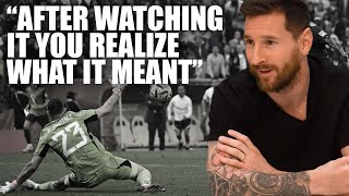 Leo Messi&#39;s reaction to Dibu&#39;s save in the WC final (ENG SUBS)