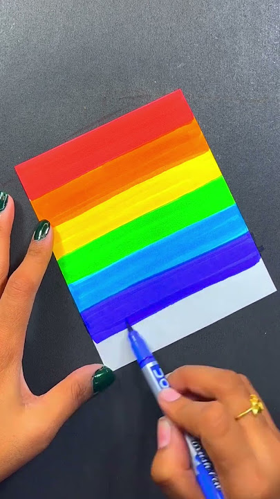 Easy Rainbow 🌈 Unicorn Art idea using DOMS colouring Brush pen #shorts #satisfying #painting #art