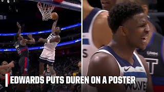 MOVE OUT OF THE WAY 😱 Anthony Edwards throws a MEAN poster down vs. Pistons | NBA on ESPN