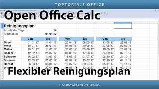 Flexiblen Reinigungsplan Putzplan Erstellen Openoffice Calc Youtube