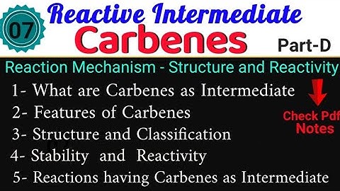 Carbene - Reactive Intermediate• ORGANIC CHEMISTRY •MSc 1sem• #Notes @itschemistrytime