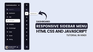 Responsive Sidebar Menu Using HTML CSS And JAVASCRIPT | Dashboard Sidebar Menu | Code4education