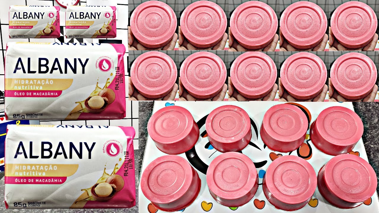 COMO FAZER MULTIPLICAÇÃO DE SABONETE ALBANY SUPER DURO SEM SODA PERFUMADO ECONOMICO FAZ 16 UNIDADES