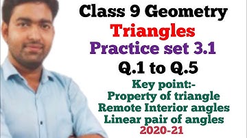 Class 9 Geometry MH-BOARD chapter-3 triangle practice set 3.1 Q.1 to Q.5