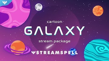 StreamSpell │Cartoon Galaxy Stream Package │ Twitch Overlays for OBS Studio, Streamlabs