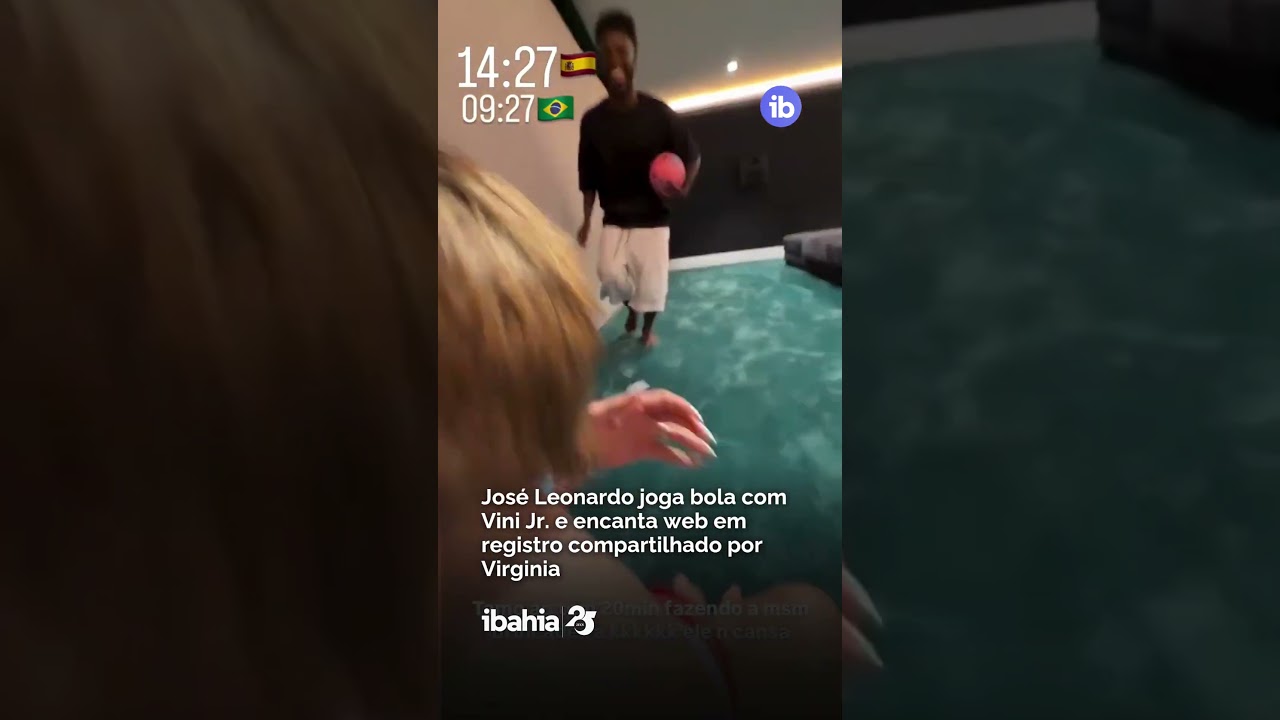José Leonardo joga bola com Vini Jr. e encanta web em registro compartilhado por Virginia 
