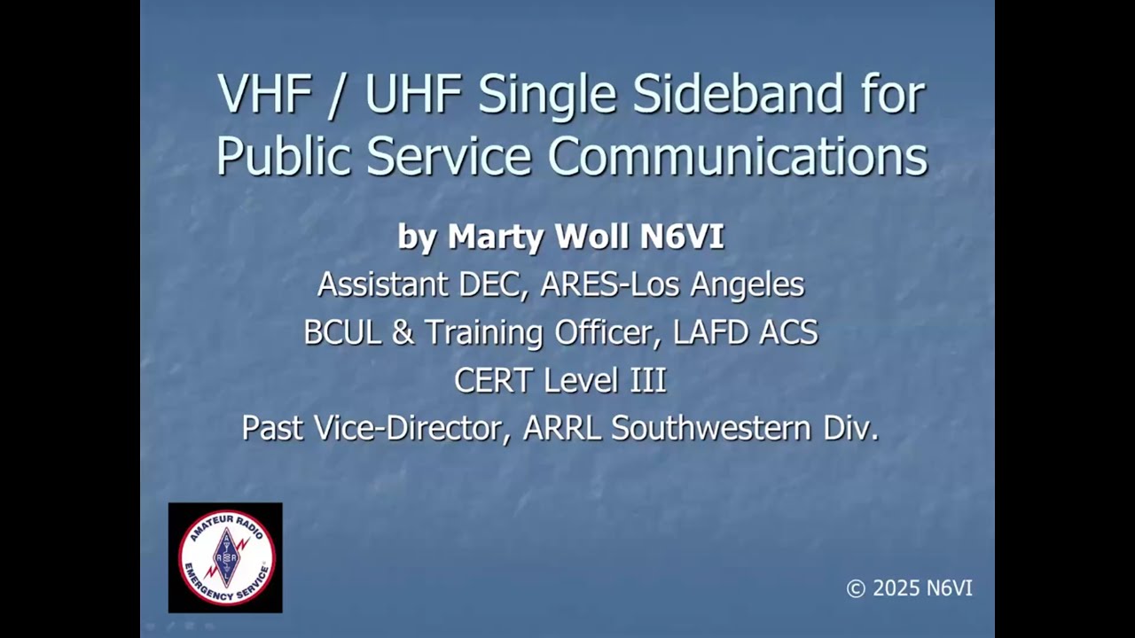 VHF UHF SSB For EmComm 11 12 2025
