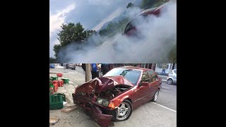 BMW E36 325I M50B25 burnout/drift---crash