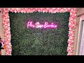 DIY GRASS AND FLOWER WALL WITH CUSTOM MADE LED NEON LIGHT|PLUS SIZE BARBIE 💙💕