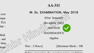 May 2018 Dcrust MSc Mathematics 1st Sem Algebra Question Paper