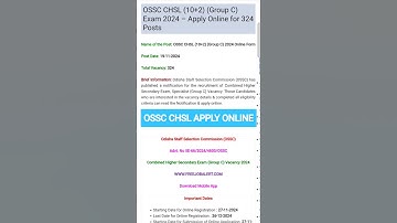 OSSC CHSL Online Apply 2024.#odisha#odia#shorts#bhubaneswar#angul#bhadrak#bargarh#sdarmytaiyari#job