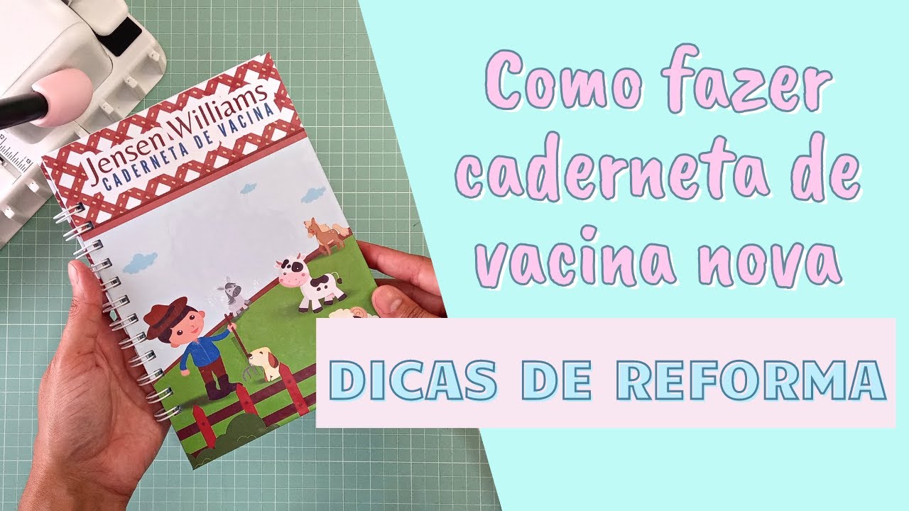Caderneta de vacina - processo de montagem capa + furação + fechando wire-o + dicas