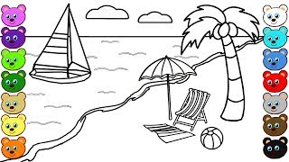 Sea Beach Coloring Pages