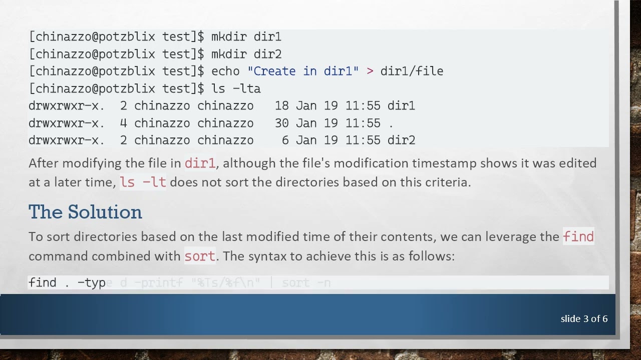 How to Sort Directories by Last Modified Content in CentOS 7