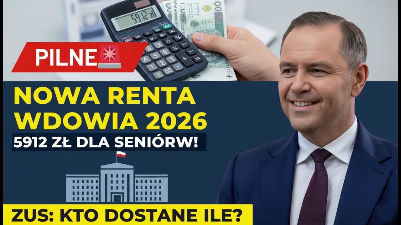 Renta wdowia 2026: Nowy próg 5912 zł – Kto skorzysta i ile wypłaci Zakład Ubezpieczeń Społecznych?