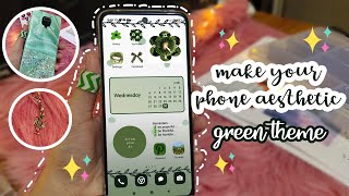 how to make your phone aesthetic + magic widget | green theme ☘️iOS14 customization screenshot 4